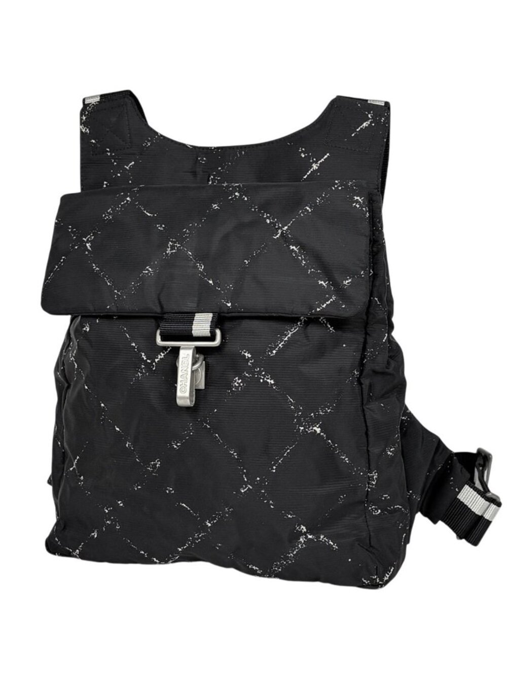Chanel Vintage Travel Line Backpack Nylon Black